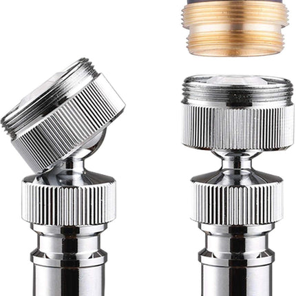 Dishwasher Faucet Adapter, Dishwasher Snap Adapter, 56/64-27 Threaded with Small Diameter Nipple, Chrome Plated, Brass
