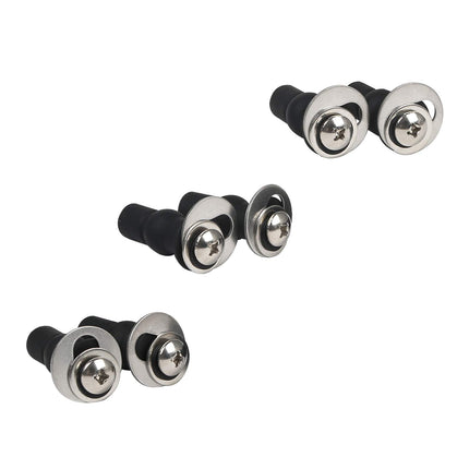 6 Pack Universal Toilet Seat Hinges Screw, Toilet Seat Hinges Blind Hole fixings Expanding Rubber Top Fix Nuts Screws for Top Mounting Toilet Seat Hinges-3 Pairs (with One Expandable Ball)