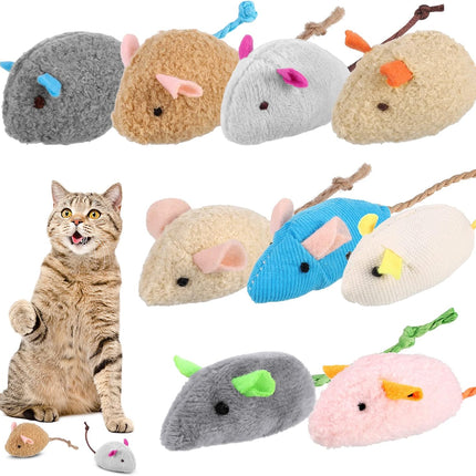9 Pcs Cat Mouse Toys, Catnip Cat Toys, Chew Toys for Cat, Soft Plush Catnip Cat Toys, Mice Toys with String Tails Interactive Play for Cat, Puppy, Kitty Kitten