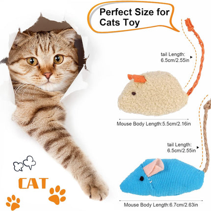 9 Pcs Cat Mouse Toys, Catnip Cat Toys, Chew Toys for Cat, Soft Plush Catnip Cat Toys, Mice Toys with String Tails Interactive Play for Cat, Puppy, Kitty Kitten