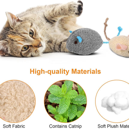 9 Pcs Cat Mouse Toys, Catnip Cat Toys, Chew Toys for Cat, Soft Plush Catnip Cat Toys, Mice Toys with String Tails Interactive Play for Cat, Puppy, Kitty Kitten