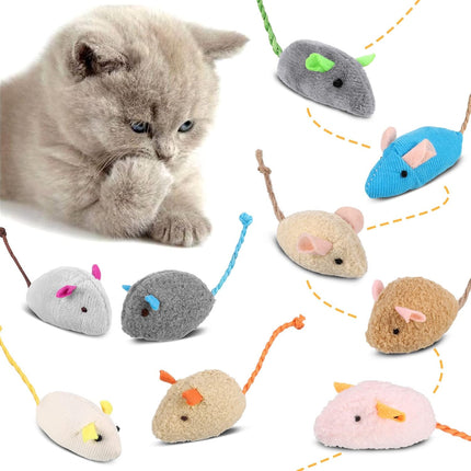9 Pcs Cat Mouse Toys, Catnip Cat Toys, Chew Toys for Cat, Soft Plush Catnip Cat Toys, Mice Toys with String Tails Interactive Play for Cat, Puppy, Kitty Kitten