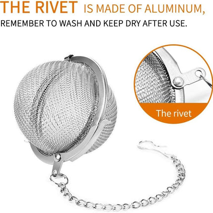 Store 2pcs Stainless Steel Mesh Tea Ball Inch Tea Strainers Tea Strainer Filters for Tea (2.1 inches)