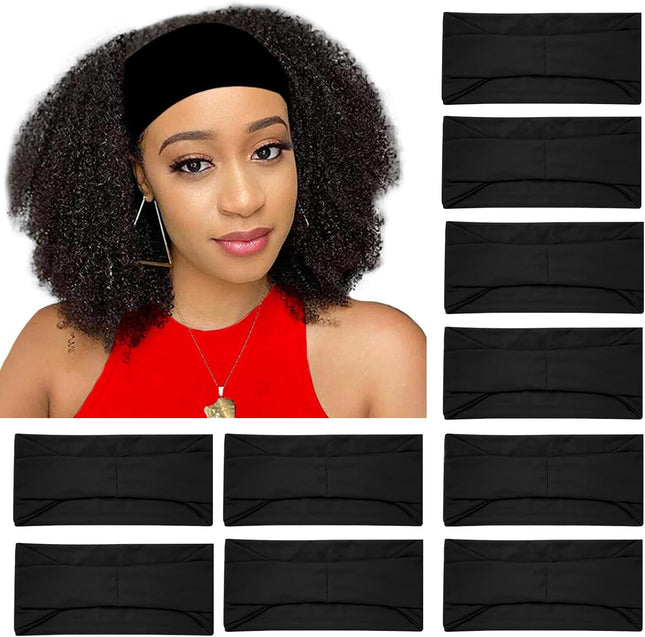 10 Pack Wide Headbands for Women Workout Yoga Running Sports Headband Elastic Hair Bands Boho Non (Solid