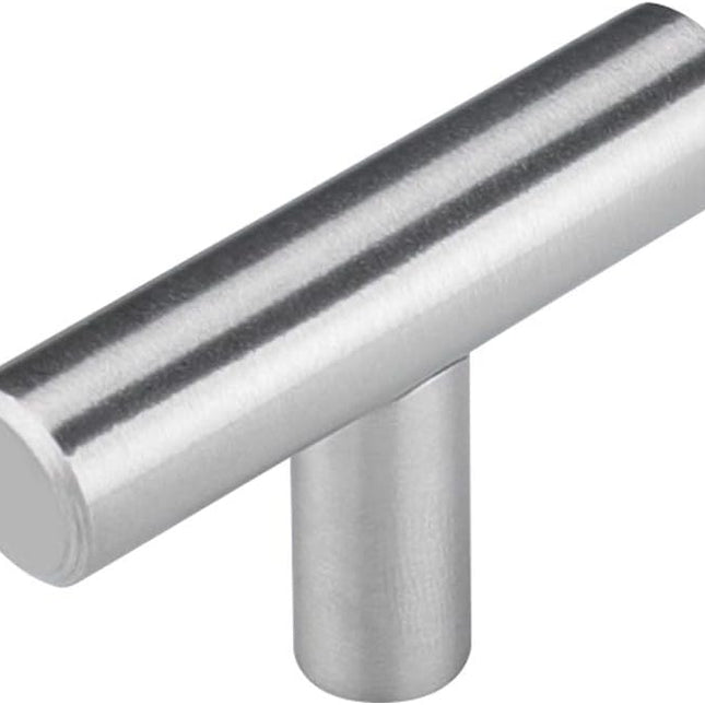 10 Pack Brushed Nickel Cabinet Knobs Cabinet Hardware - Brushed Nickel Drawer Knobs Kitchen Cabinet Knobs T Bar Drawer Pull Knobs 1/2 inch Diameter Overall Length 50mm