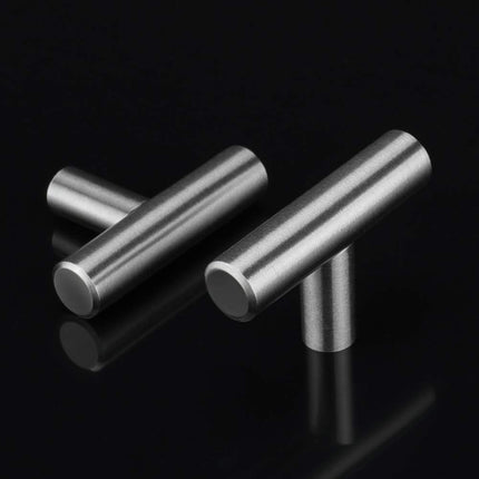 10 Pack Brushed Nickel Cabinet Knobs Cabinet Hardware - Brushed Nickel Drawer Knobs Kitchen Cabinet Knobs T Bar Drawer Pull Knobs 1/2 inch Diameter Overall Length 50mm