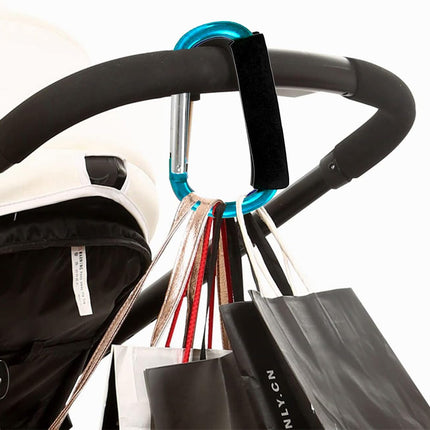 Stroller Hooks by Baby,Large Stroller Hooks for Mommy, 2 pcs Carabiner Stroller Hook Organizer for Hanging Purses, Diaper Bag, Shopping Bags (Sky Blue)