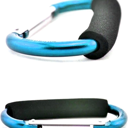 Stroller Hooks by Baby,Large Stroller Hooks for Mommy, 2 pcs Carabiner Stroller Hook Organizer for Hanging Purses, Diaper Bag, Shopping Bags (Sky Blue)