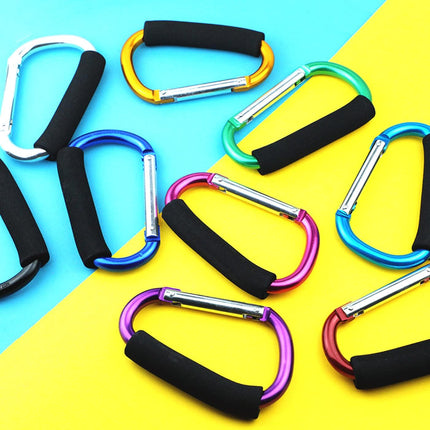 Stroller Hooks by Baby,Large Stroller Hooks for Mommy, 2 pcs Carabiner Stroller Hook Organizer for Hanging Purses, Diaper Bag, Shopping Bags (Sky Blue)