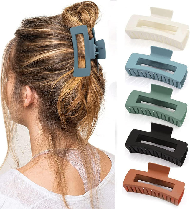 5 Pcs Hair Claw Clips-Nonslip Large Claw Clip Strong Hold Hair Clips Suitable for Women Fashion Hair