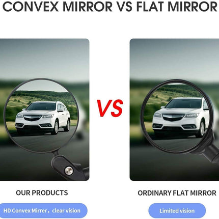 Bike Mirror, Bicycle Riding Rearview Mirror, HD Safety Rear View Mirrors, Convex Mirror with 360 Degrees Rotational Adjustable Handlebar for Mountain Road Bikes