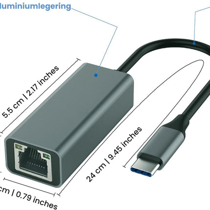USB C to Ethernet Adapter, 1000Mbps Type C to Ethernet Adapter Ethernet Connector, Driver Free Ethernet Adapter Compatible for MacBook Pro|Air, iPhone 15 Pro|Max, Windows XP, MAC OS, Linux