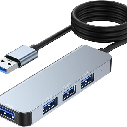 4-Port USB 3.0 Hub, Portable Data USB Hub, USB Splitter for MacBook, Mac Pro, Mac mini, iMac, Surface Pro, Laptop, PC, Flash Drive, Mobile HDD (Charging Not Supported) (3.9ft)