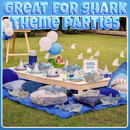 Stuffed Animal Sharks - Pack of 2 Large, 14 inch Mako & 13 inch Hammerhead Plush Shark Toys, Stuff Animals Toy, for Baby Toddlers & Kids