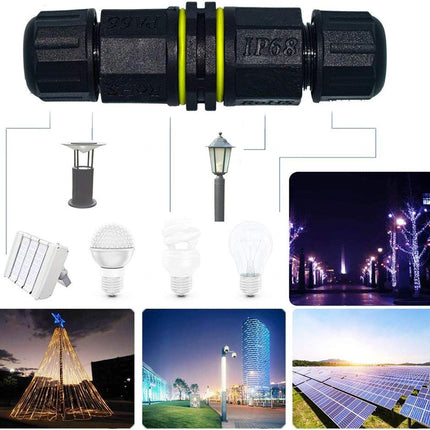 FX Junction Box Outdoor Waterproof IP68 Electrical Cable Connector 2 Way M20 Plug Wire Range 5 to 12mm External Cord Boxes 2 pcs