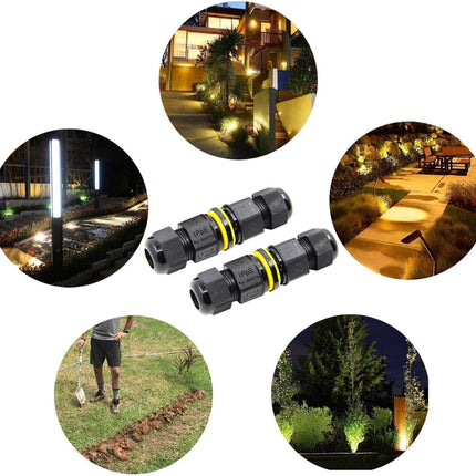 FX Junction Box Outdoor Waterproof IP68 Electrical Cable Connector 2 Way M20 Plug Wire Range 5 to 12mm External Cord Boxes 2 pcs