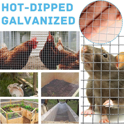 Hardware Cloth Galvanized Wire Mesh 4in X 20ft Garden Fence Chicken Wire Coop Metal Welded Wire Mesh Roll for Poultry Netting Cage DIY Projects Garden Protection
