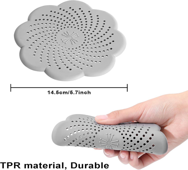 3 Pcs Shower Drain Covers Hair Catcher 5.7 Inch Silicone Kitchen Sink Strainer Bathroom Shower Sink – product detail