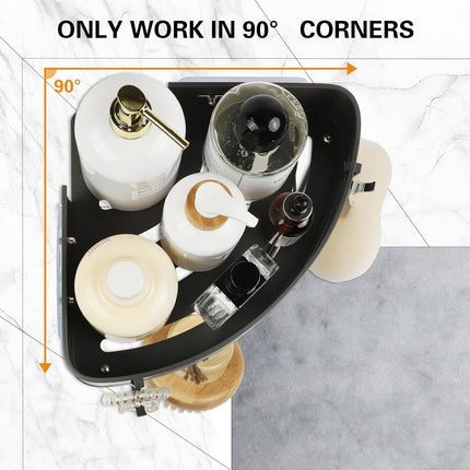 Shower Shelf Corner Caddy - 2 Piece Drill-Free Shower Shelves Corner Organizer, Bathroom Shower Organizer Wall Mounted with 8 Hooks and towel bar (Gun Grey)