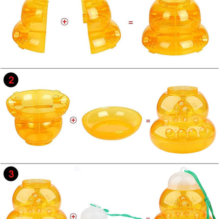 2 Pack Wasp Trap Hornets, Yellow Jackets Wasp Repellent, Hornet Trap, Bee Traps Wasps, Wasp Traps for Outdoors, Effective and Reusable, Safe and Natural, No Bottom Seam