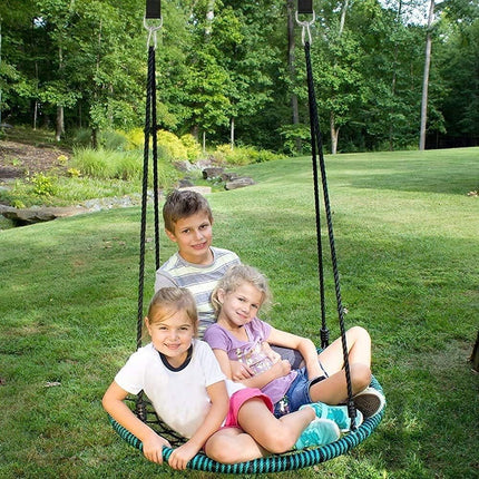 Tree Swing Straps Hanging Kit Holds 2200 lbs, 5FT Swing Straps 2 Pack Tree Protector Mats with 2 Safety Heavy Duty Carabiner & 1 Stainless Steel Swivel, Carry Bag Included, Perfect for Hammocks & Most Swing Seats