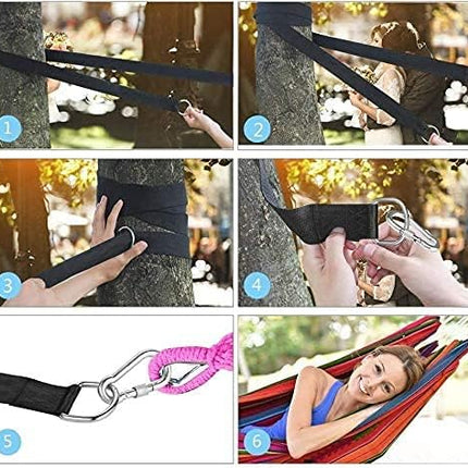 Tree Swing Straps Hanging Kit Holds 2200 lbs, 5FT Swing Straps 2 Pack Tree Protector Mats with 2 Safety Heavy Duty Carabiner & 1 Stainless Steel Swivel, Carry Bag Included, Perfect for Hammocks & Most Swing Seats
