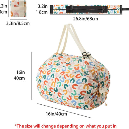 Reusable Shopping Bag, Portable Foldable Nylon Grocery Bag with Zipper, Large Capacity Luggage Bags for traveling, Camping, Picnics, and Fitness