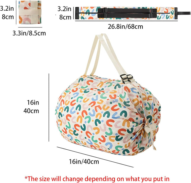Reusable Shopping Bag Portable Foldable Nylon Grocery Bag with Zipper Large Capacity Luggage Bags for – product detail