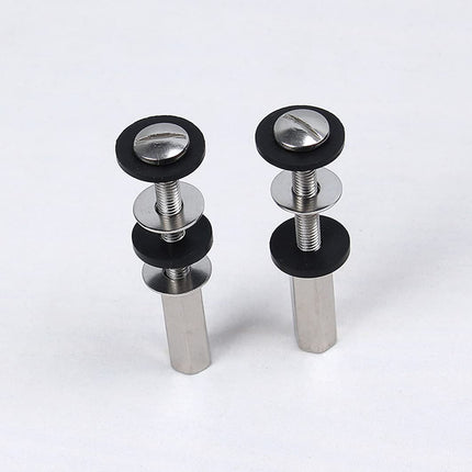 Toilet Tank to Bowl Bolt Kits, 2 Pack Toilet Bolt Kit for Tank Heavy Duty Washers and Round Cover Caps with Extra Long Nut Screw (Silver)