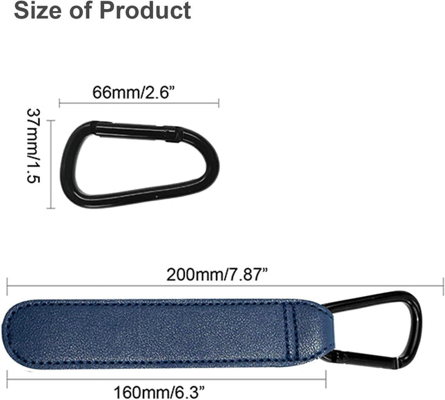 Baby Stroller Hooks 2 PCS Leather Heavy Duty Mommy Hook with Adjustable Strap for Hanging Diaper – product detail