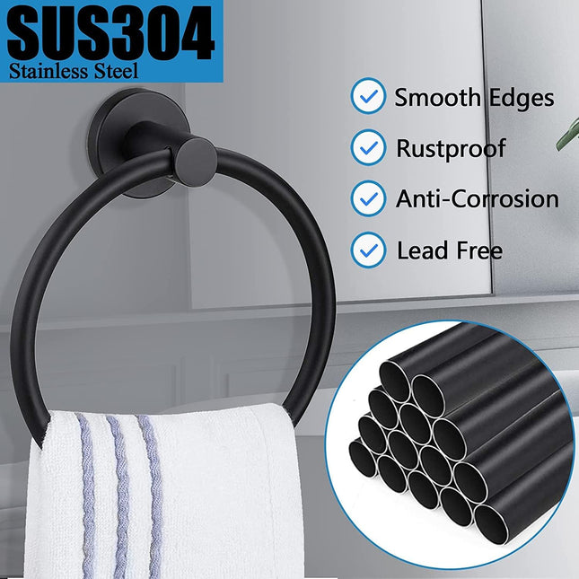 Hand Towel Ring 304 Stainless Steel Towel Ring Hanging Round for Bathroom and Kitchen – product detail