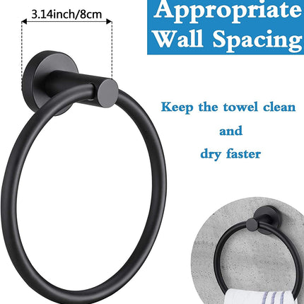Hand Towel Ring, 304 Stainless Steel Towel Ring Hanging Round for Bathroom and Kitchen