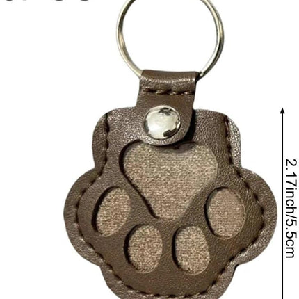 Pet Hair Storage Bag 3pcs Leather Cat Paw Keychain Portable Pet Hair Memorial Keepsake Keyring for Pet Commemorative