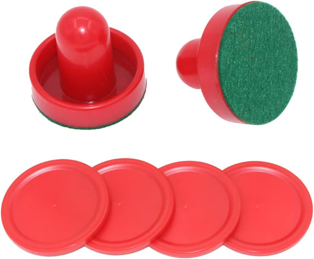 Air Hockey Pushers & Pucks Set 60mm Mini Goal Handles Paddles Replacement Accessories for Game Tables