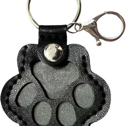 Pet Hair Keepsake Box for Dog, Pets Hair Storage Pouch Fur Memorial Keyring for Pet Commemorative,Dog Cat Paw Shape Leather Keychain Pendant