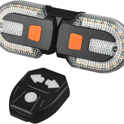 Bike Turn Signals Waterproof Remote Control 5 Mode Bike Tail Light with Right & Left Light 600mAh 30lm USB Rechargeable Yellow & Red LED Rear Bike Light for Night Riding Bike Brake Light