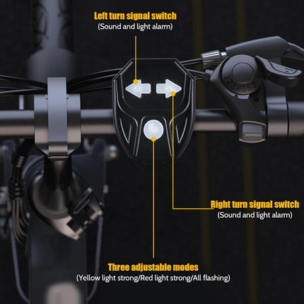 Bike Turn Signals Waterproof Remote Control 5 Mode Bike Tail Light with Right & Left Light 600mAh 30lm USB Rechargeable Yellow & Red LED Rear Bike Light for Night Riding Bike Brake Light