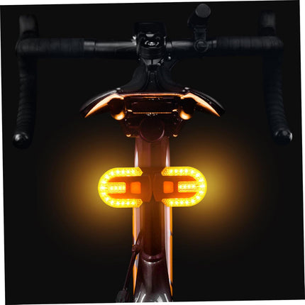 Bike Turn Signals Waterproof Remote Control 5 Mode Bike Tail Light with Right & Left Light 600mAh 30lm USB Rechargeable Yellow & Red LED Rear Bike Light for Night Riding Bike Brake Light