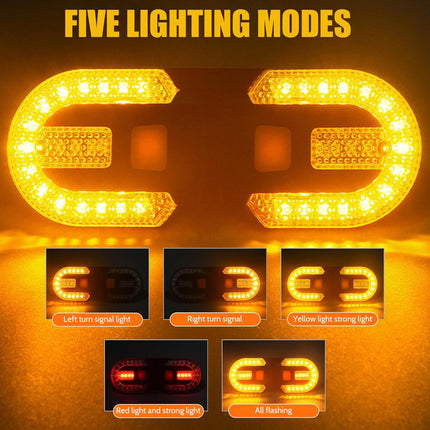 Bike Turn Signals Waterproof Remote Control 5 Mode Bike Tail Light with Right & Left Light 600mAh 30lm USB Rechargeable Yellow & Red LED Rear Bike Light for Night Riding Bike Brake Light