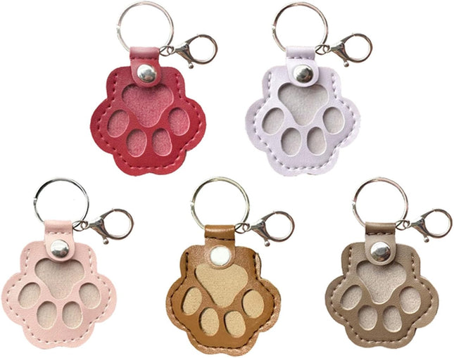Dog Hair Keepsake Keychain Dog Fur Storage Keychain Cat Paw Shaped Keychains For Bag Purse Paw Charm Key