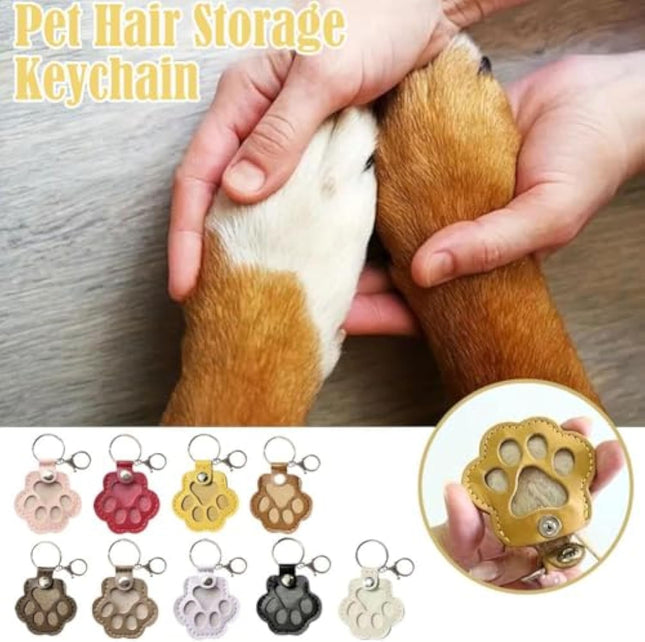 Dog Hair Keepsake Keychain Dog Fur Storage Keychain Cat Paw Shaped Keychains For Bag Purse Paw Charm Key – product detail
