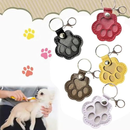 Dog Hair Keepsake Keychain, Dog Fur Storage Keychain, Cat Paw Shaped Keychains,For Bag Purse Paw Charm Key Holder