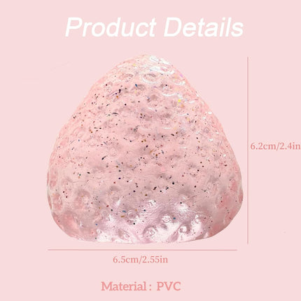 Taba Squishy Strawberry, Strawberry Taba Squishy Toys, Handmade Taba Squishy Clear Stress Relieving for Adults Office School (1 Fine Glitter)