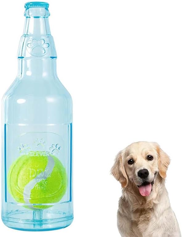 Water Bottle Dog Toy Crunchnplay Bottle Toy Crunchnplay Dog Chew Toys Squeaky Rubber Water (Blue
