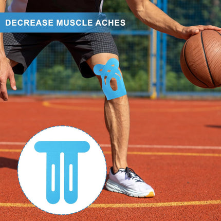 15pcs Precut Kinesiology Tape for Knees, Breathable & Waterproof Pre Cut Sport Tape Running Accessories Elastic Muscle Athletic Physio Kinetic Sticker Strips for Knee Stability and Muscle Support