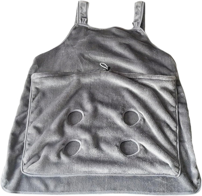 Cat Sling Soft Flannel Cat Apron with Claws Holes Multifunctional Adjustable Pet Carrier for Nail Cutting