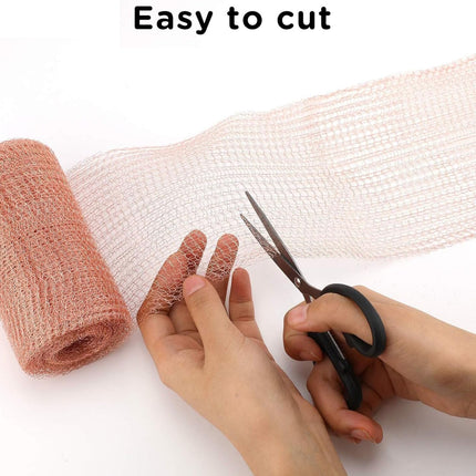 Copper Mesh Roll,Gap Blocker for Building Hole,Knitted Pure Copper Mesh Blocker for Mouse, Birds, Snail, Bat,DIY Fill Fabric,Protect Saplings&Seeds,Rodent Stopper Mesh for Home, Garden (20FT/6M)