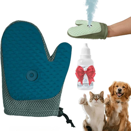 All-in-One Grooming Mist Glove for Pets, Grooming Mist Glove for Pets, Say Goodbye to Messy, Use Soothing Spray, Micro-Fine Spray to Lock Dandruff and Loose Hair (blue)