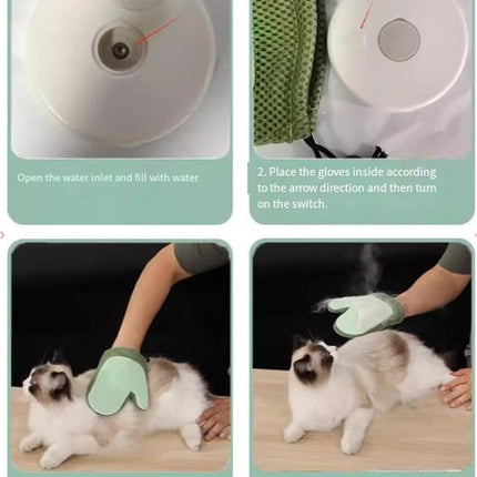 All-in-One Grooming Mist Glove for Pets, Grooming Mist Glove for Pets, Say Goodbye to Messy, Use Soothing Spray, Micro-Fine Spray to Lock Dandruff and Loose Hair (blue)
