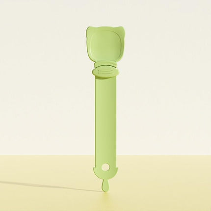 Cat Food Dispensing Spoons, 2-in-1 Design with Cat Head Shape, Orange/Green, Set of 2